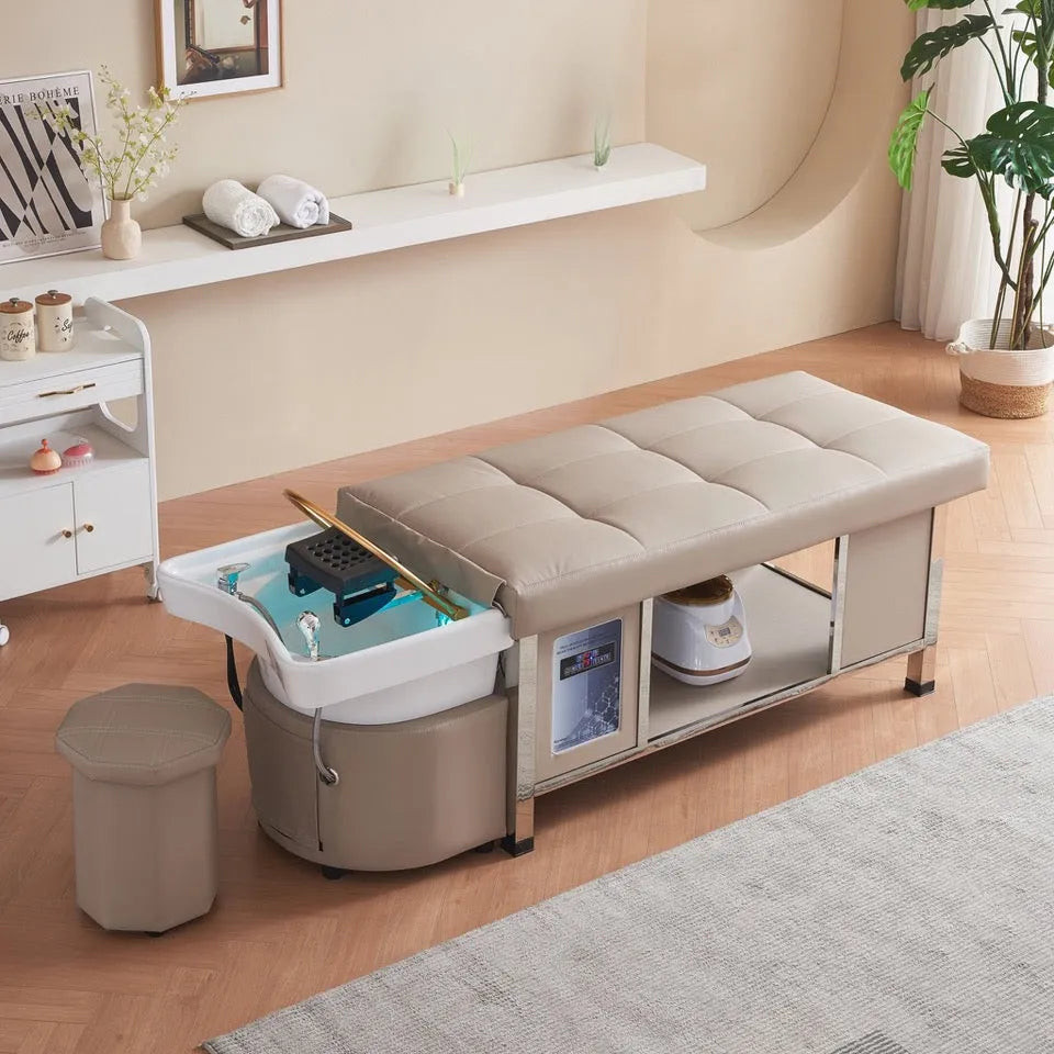 Image of the beige SSW 611-1NM Japanese Head Spa Massage Bed