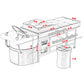 Dimensions of the SSW 611-1NM Japanese Head Spa Massage Bed. 