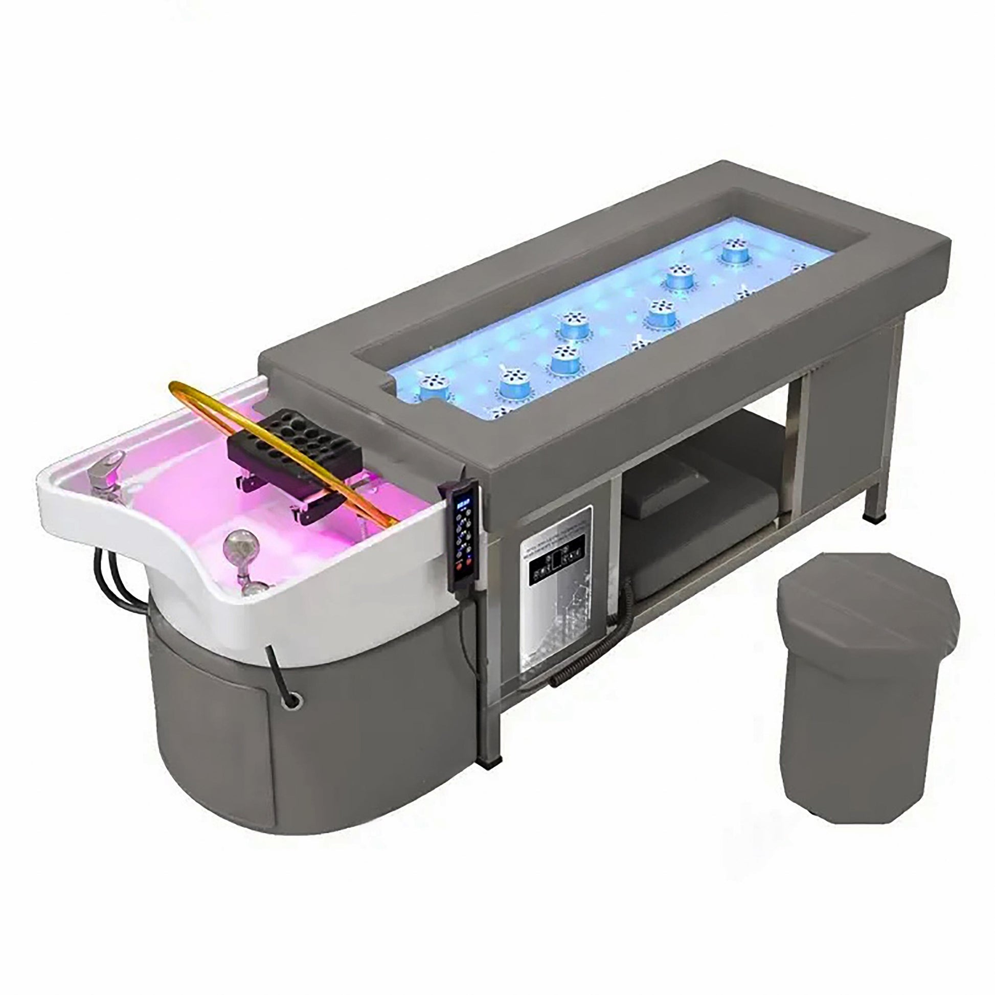Image of the gray SSW 611-2 Japanese Head Spa Massage Bed. 