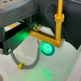 Detail image of the LED light therapy available on the black SSW 611-2D Fresh Water Japanese Head Spa Massage Bed. 