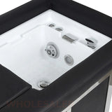 Detail image of the foot basin on the black SSW 661-4 Head Spa Massage Bed