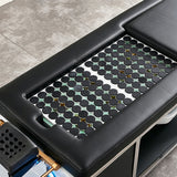 Detail image of the hot stone plates on the black SSW 611-4D Fresh Water Japanese Head Spa Massage Bed