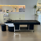 Lifestyle image of the black SSW 611-4D Fresh Water Japanese Head Spa Massage Bed