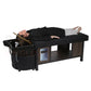 Model on the black/black SSW 611-5C Japanese Head Spa Massage Bed. 