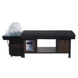 Profile view of the black/black SSW 611-5C Japanese Head Spa Massage Bed. 