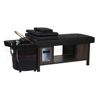 Image of the black/black SSW 611-5C Japanese Head Spa Massage Bed. 