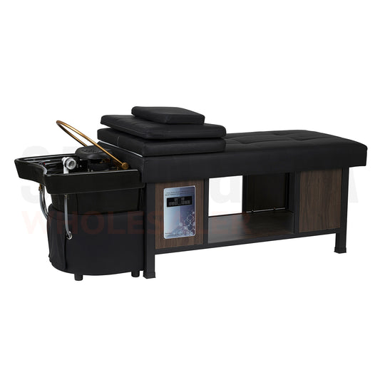 Image of the black/black SSW 611-5C Japanese Head Spa Massage Bed. 