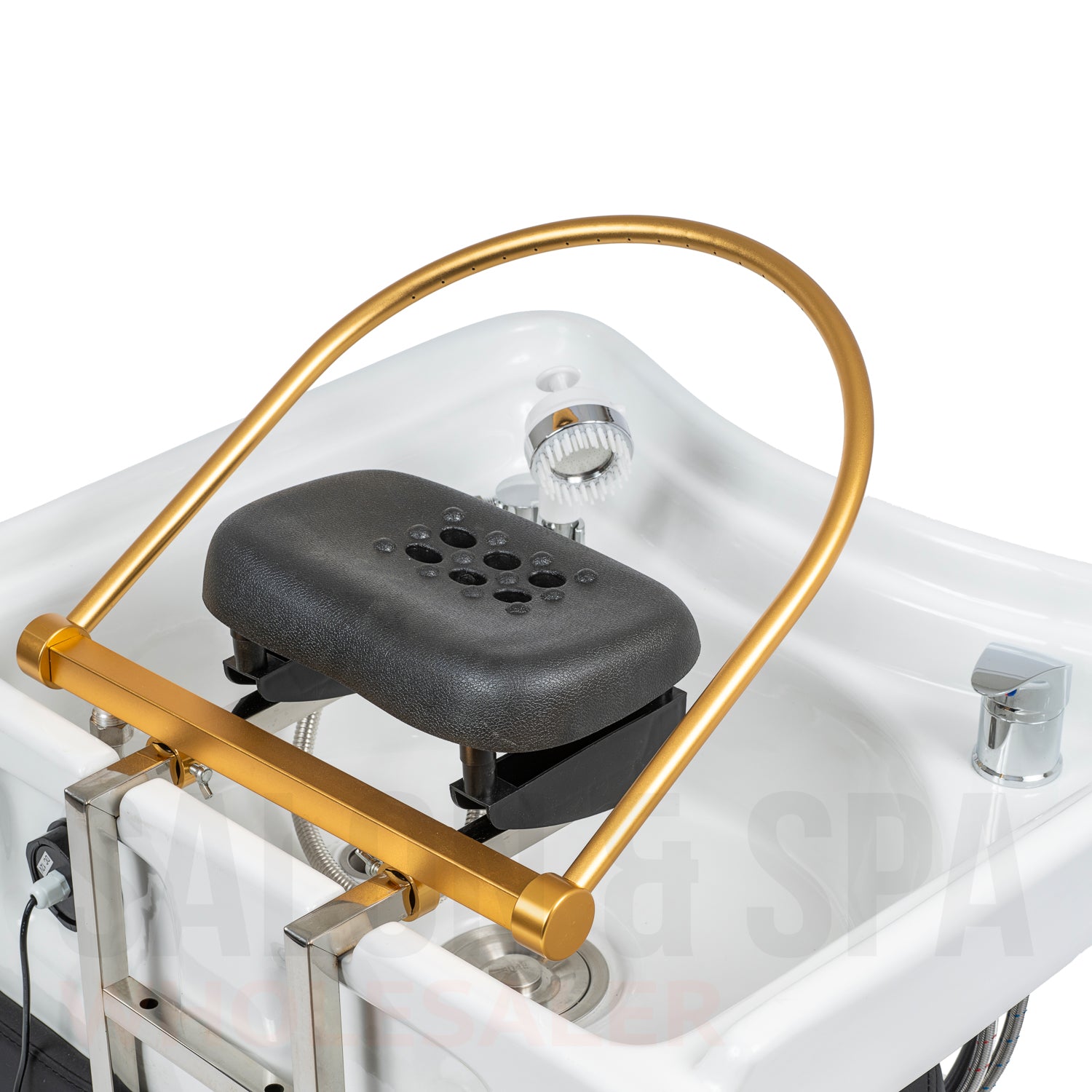 Detail image of the sink on the SSW 6114NP Non-Portable Japanese Head Spa Shampoo Bowl
