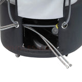 Image of the water hook-ups on the black SSW 6114NP Non-Portable Japanese Head Spa Shampoo Bowl
