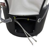 Water hookups on the SSW 6116NP Fresh Water Non-Portable Japanese Head Spa Shampoo Bowl. 