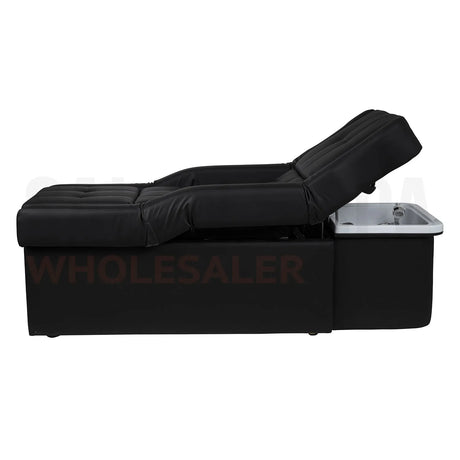 Image showcasing the electric lifting back cushion of the black SSW 631 Electric Japanese Head Spa Massage Bed