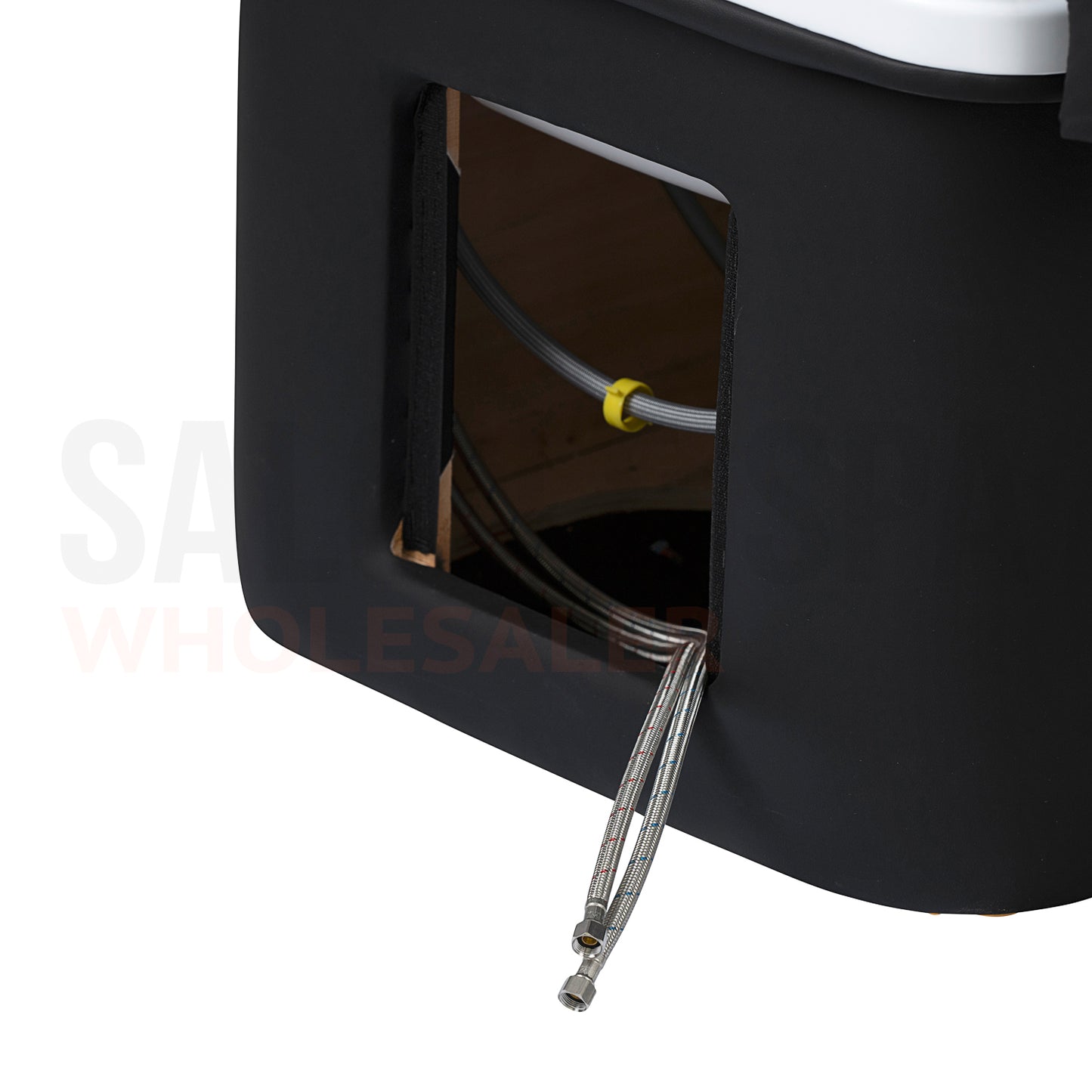 Water hook-ups on the SSW 631 Japanese Head Spa Massage Bed. 