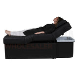 Model on the black SSW 631 Japanese Head Spa Massage Bed. 