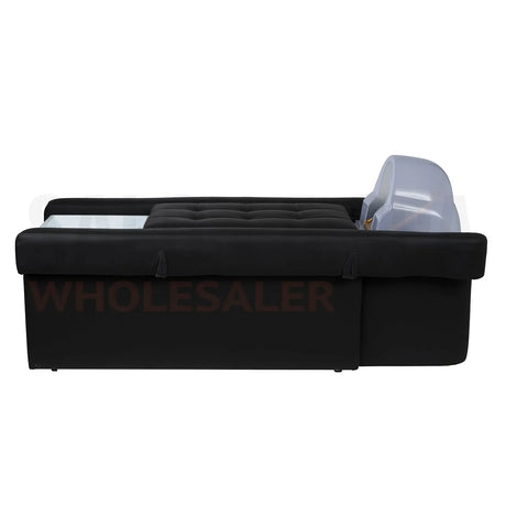 Profile view of the black SSW 631 Japanese Head Spa Massage Bed. 