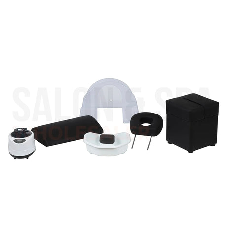 Included accessories for the black SSW 631 Japanese Head Spa Massage Bed. 