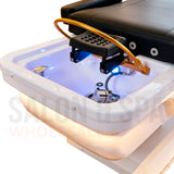 Image of the sink on the black SSW 645D Fresh Water Electric Japanese Head Spa Massage Bed.