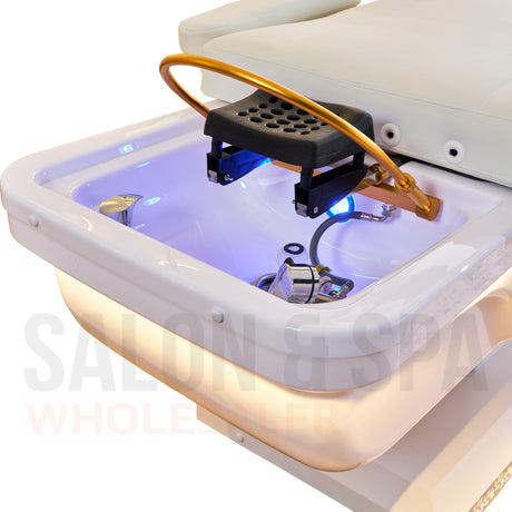 Image of the sink on the light cream SSW 645D Fresh Water Electric Japanese Head Spa Massage Bed.