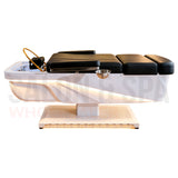 Profile view of the black SSW 645D Fresh Water Electric Japanese Head Spa Massage Bed.