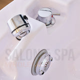 Foot basin on the SSW 645D Fresh Water Electric Japanese Head Spa Massage Bed.