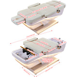 The image shows the dimensions of the SSW 645D Electric Japanese Head Spa Massage Bed.