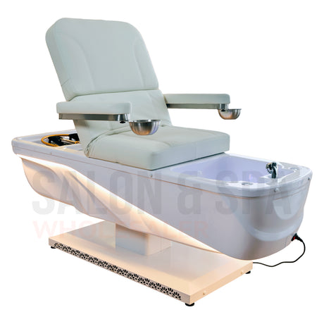 Main image of the light cream SSW 645D Fresh Water Electric Japanese Head Spa Massage Bed.