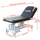 Image shows the dimensions of the SSW 813 Electric Treatment Table.