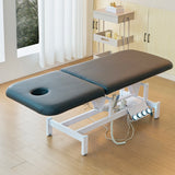 Image shows the black SSW 813 Electric Treatment Table fully extended.