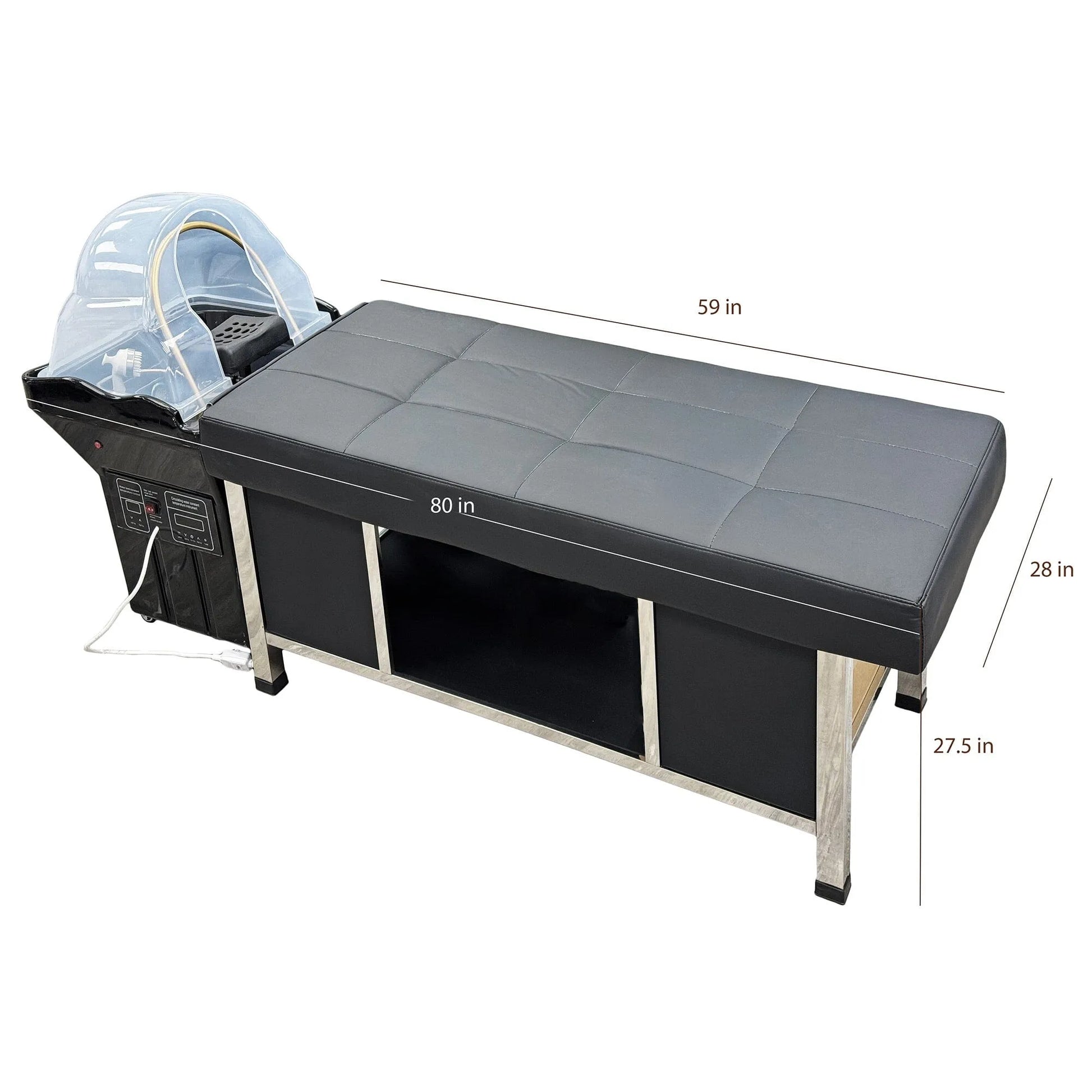 SSW 8750P Japanese Spa Bed with Head Spa Bowl - Non-Plumbed