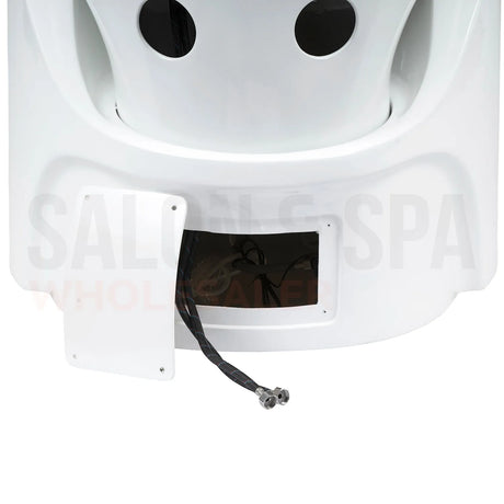 Water hook-ups on the SSW A035 Japanese Head Spa Massage Bed. 