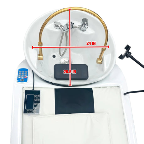 Image of A035 Japanese Head Spa's shampoo bowl dimensions. 