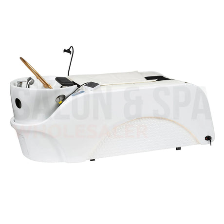Main image of the light cream SSW A035 Japanese Head Spa Massage Bed. 