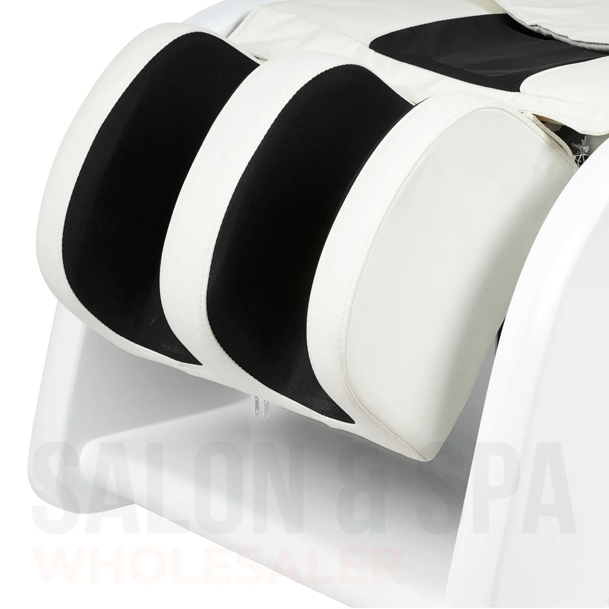 Leg massagers on the light cream SSW A035 Japanese Head Spa Massage Bed. 