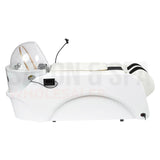 Profile view of the light cream SSW A035 Japanese Head Spa Massage Bed. 