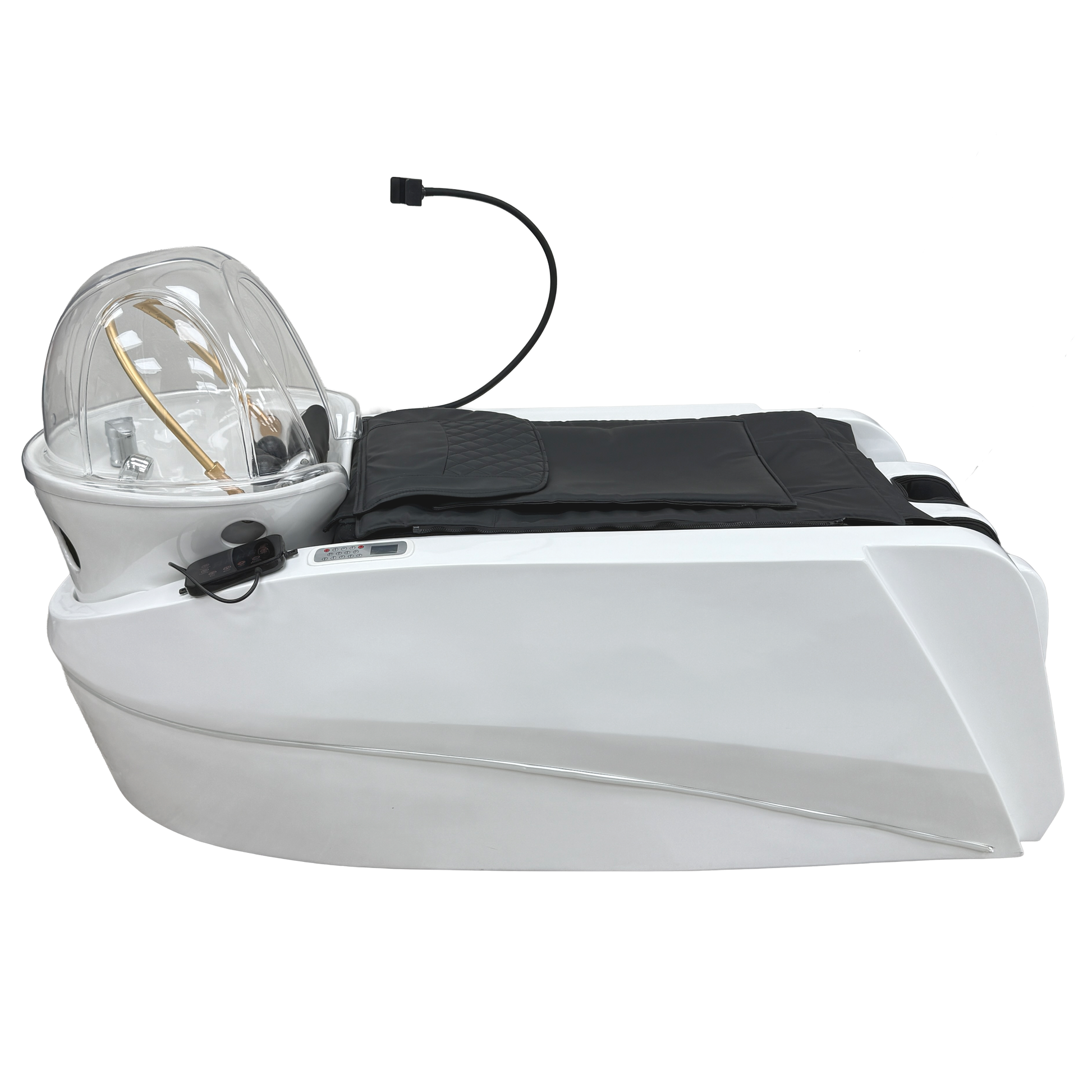 Profile view of the SSW B043 Japanese Head Spa Massage Bed. 