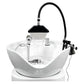 Lifestyle image showing clamp-on SSW Cloudburst Waterfall Head Spa Conversion Kit in use. 