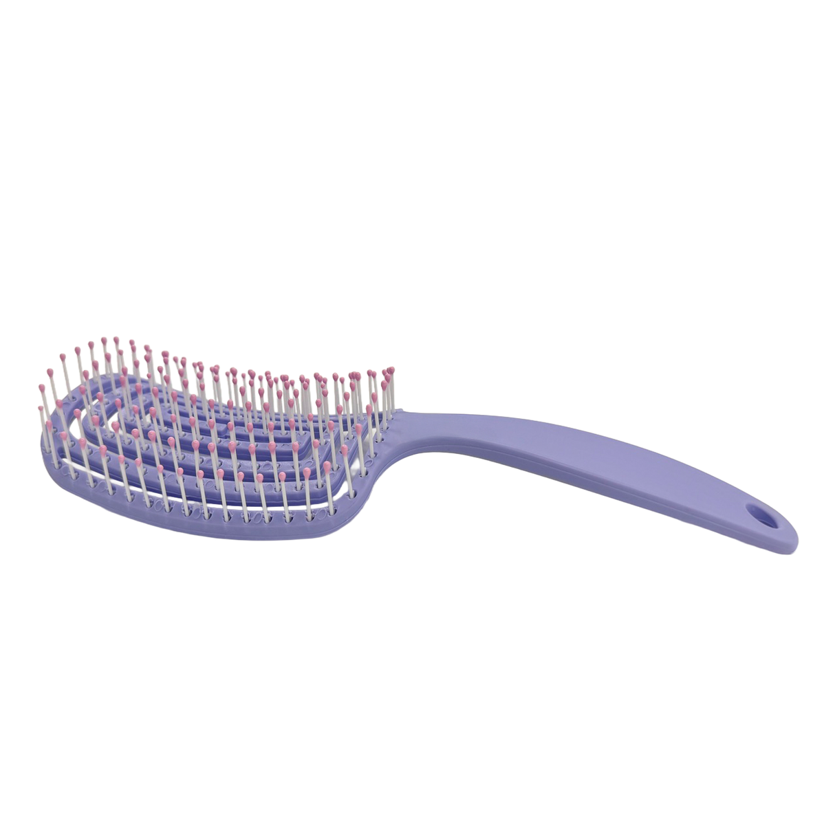 Side image of the violet SSW Flexible Detangling Hairbrush.