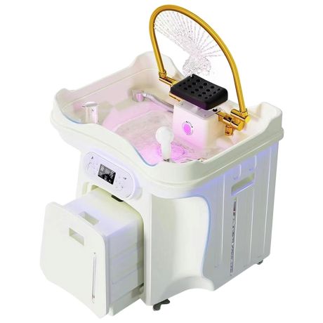 Main image of the white, non-plumbed, portable SSW LT06 Japanese Head Spa Shampoo Bowl.