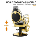 Image of the SSW LT896 Vintage Style Barber Chair, adjustable height details. 