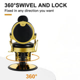 Image showing the SSW LT896 Vintage Style Barber Chair swivel function.