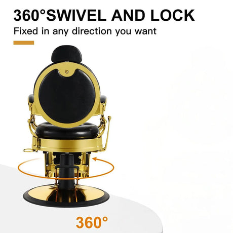 Image showing the SSW LT896 Vintage Style Barber Chair swivel function.