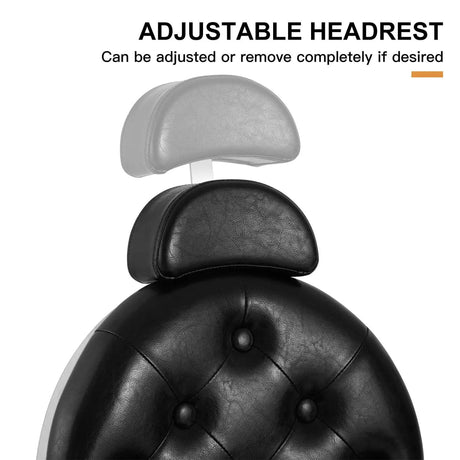 Image of the SSW LT896A Vintage Style Barber Chair's adjustable headrest.