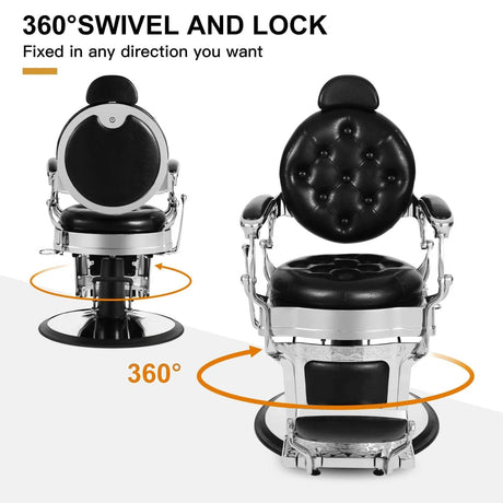 Image showing the SSW LT896A Vintage Style Barber Chair's swivel function.