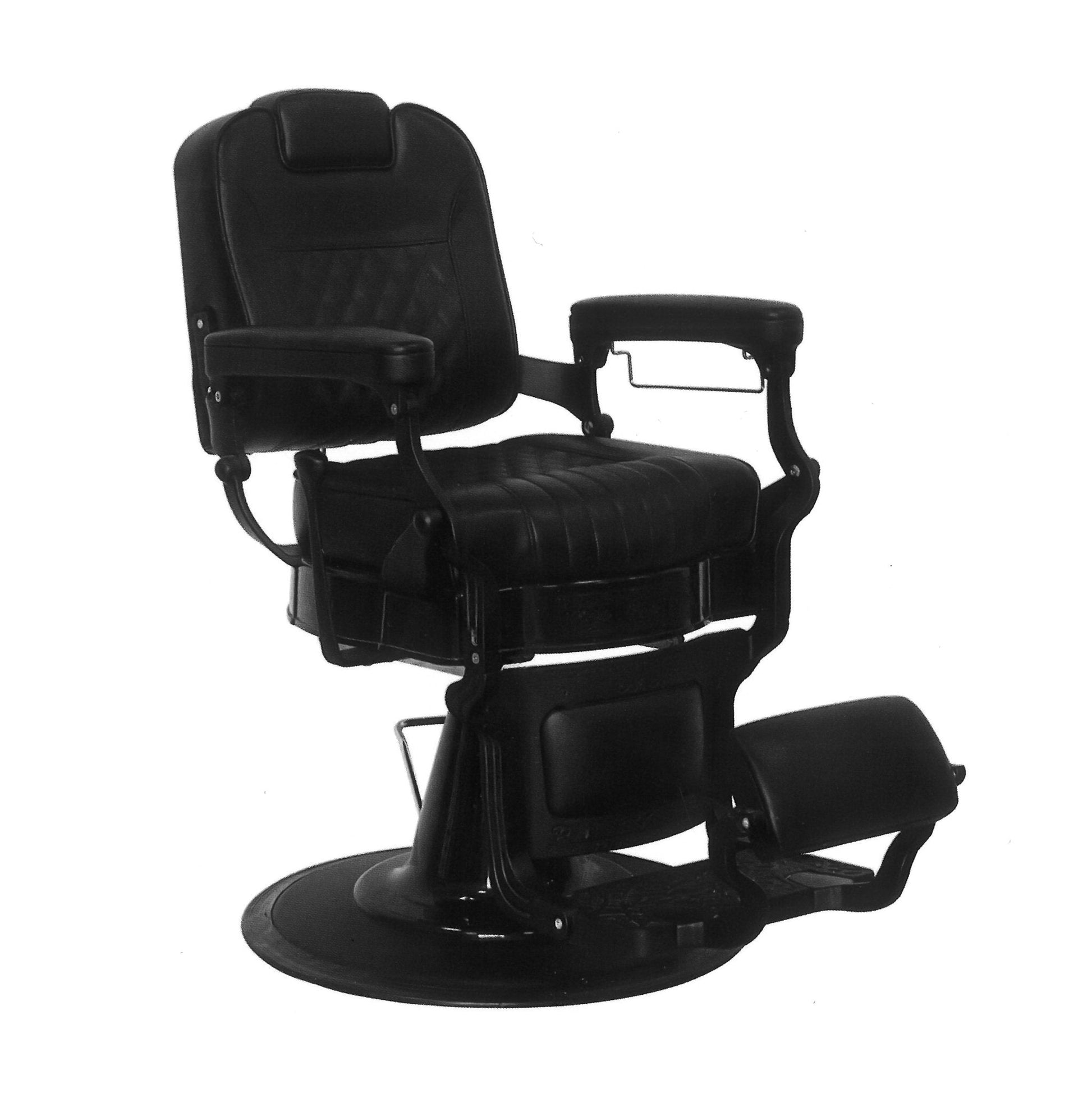 Profile view of the SSW LT904 Classic Heavy-Duty Black Barber Chair. 