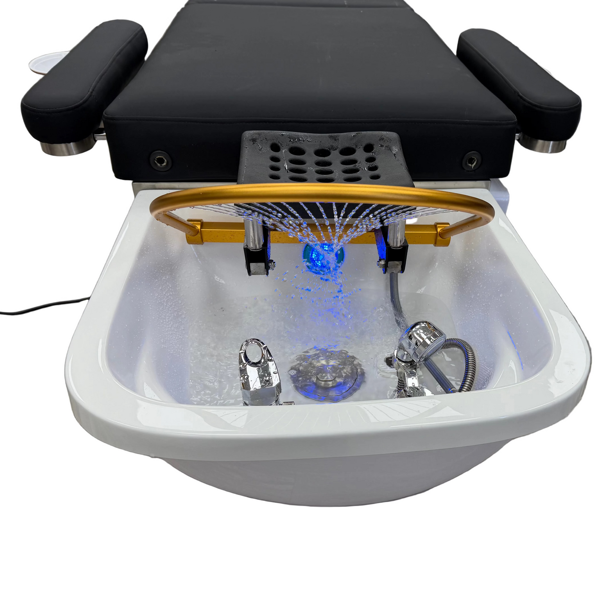 Detail image of the halo in use on the SSW M35 Electric Japanese Head Spa Massage Bed