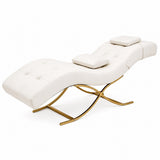 Main image of the white SSW MLCO601 Curved Professional Eyelash Bed and Spa Treatment Bed.