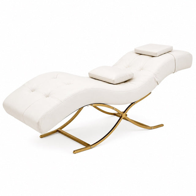 Main image of the white SSW MLCO601 Curved Professional Eyelash Bed and Spa Treatment Bed.