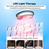Image highlights the benefits of LED therapy on the non-plumbed SSW TL06 Portable Japanese Head Spa Shampoo Bowl