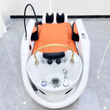 Long view of the orange SSW XL780 Japanese Head Spa Massage Bed
