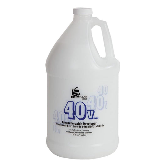 Image of the 1-gallon bottle of Super Star 40 Volume Cream Peroxide Developer. 