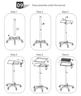 T-011B | Professional Aluminum Salon Rolling Utility Tray TROLLEY SSW 